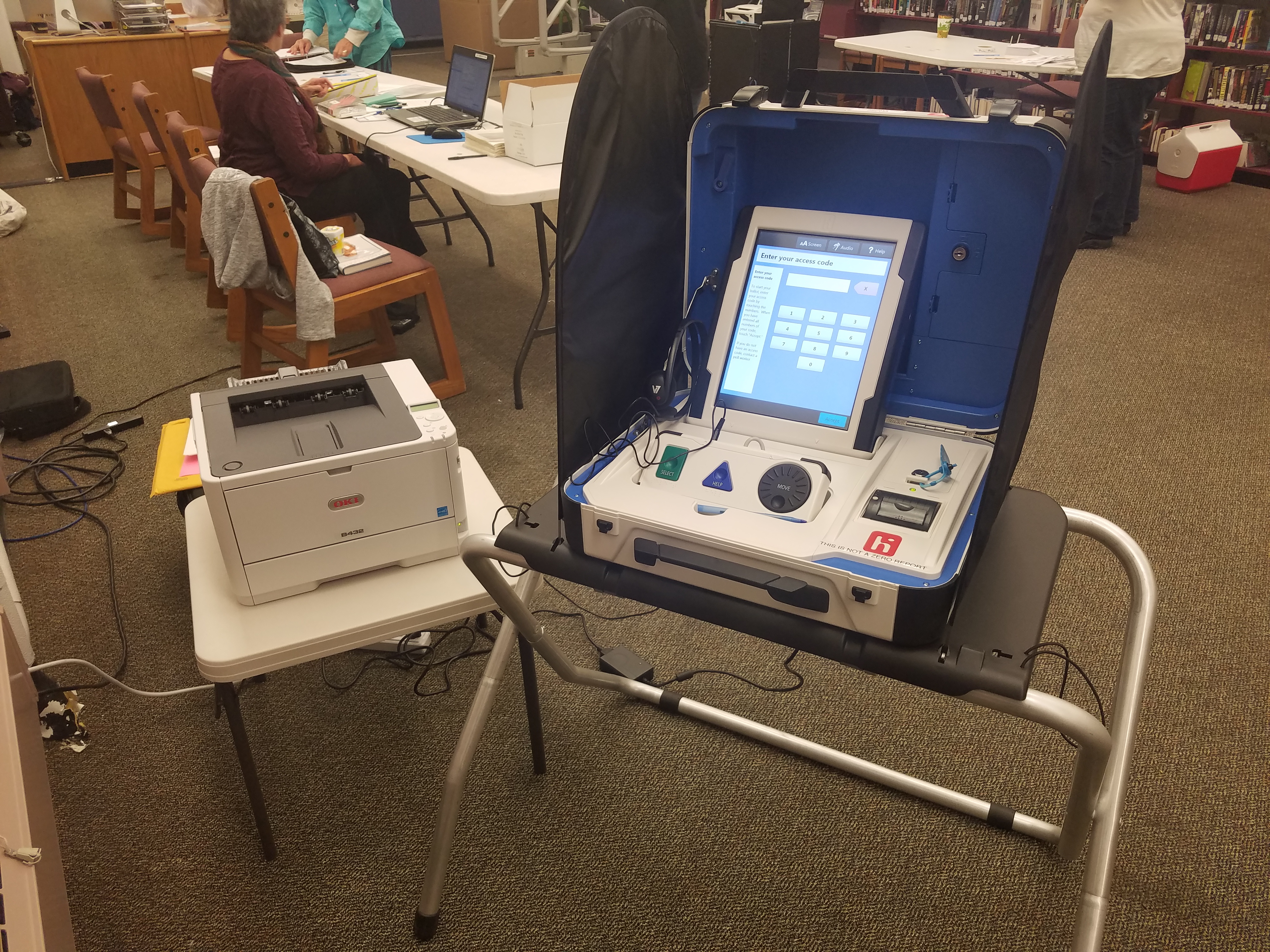 Voting machine used in the Washtenaw county general election in Michigan, 2017.